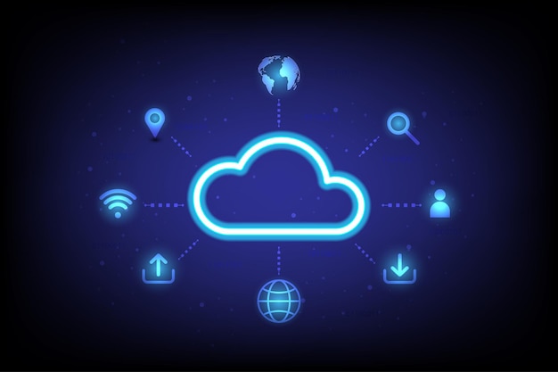 cloud computing technology data storage data server connection concept