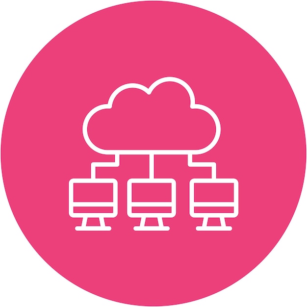 Cloud Computing Vector Illustration Style