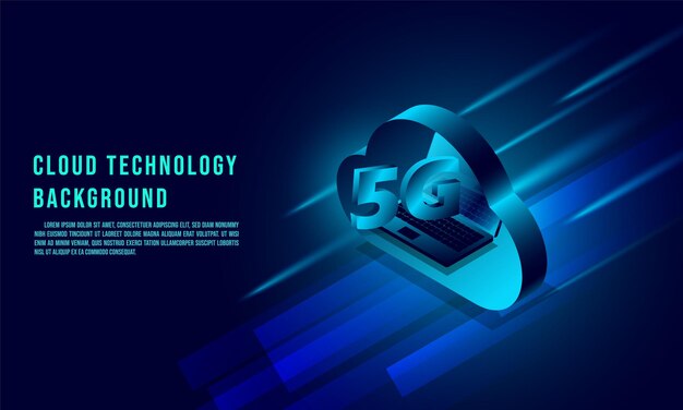 cloud data storage 3d isometric infographic web template cloud technology concept