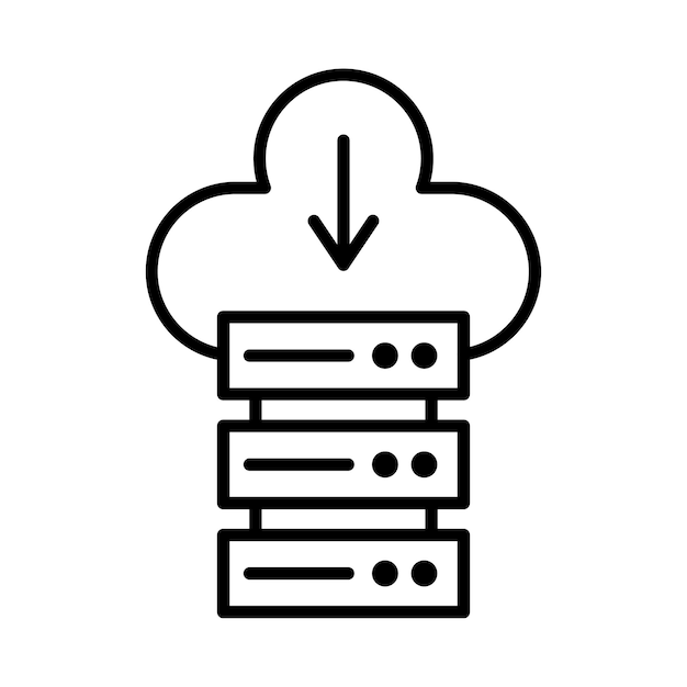 Cloud Database Line Illustration