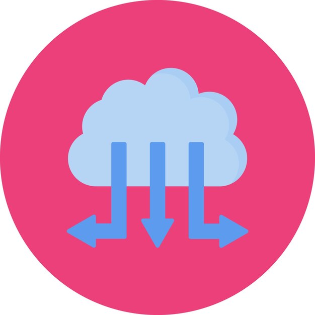Cloud Distribution Flat Illustration