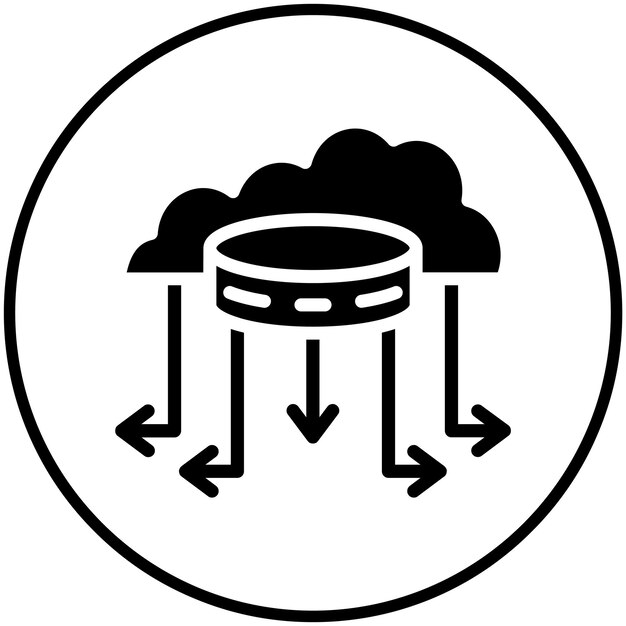 Cloud Distribution Icon vector icon illustration of Networking and Data Sharing iconset