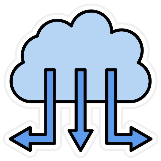 Cloud Distribution icon vector image Can be used for Networking and Data Sharing