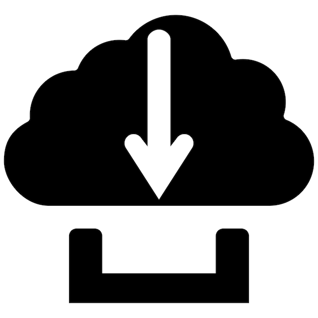 Cloud Download Vector Illustration Style