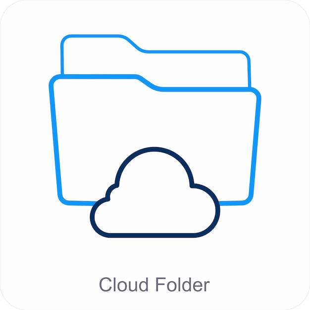 Cloud folder and Folder icon concept
