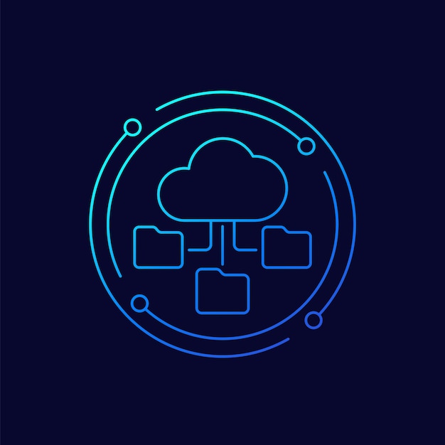 cloud folders icon linear design