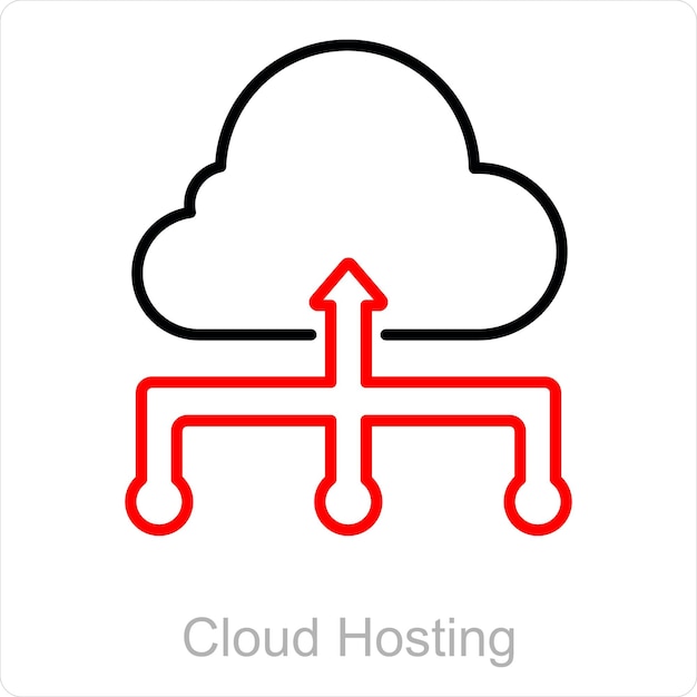 Cloud Hosting and server icon concept
