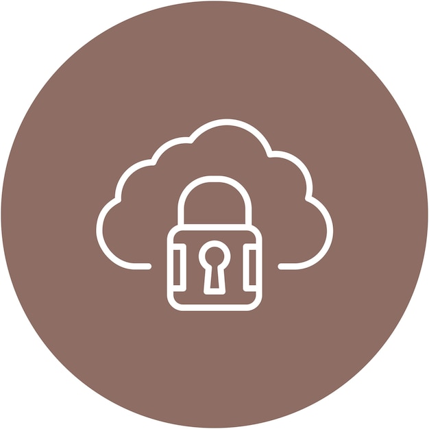 Cloud Lock Vector Illustration Style