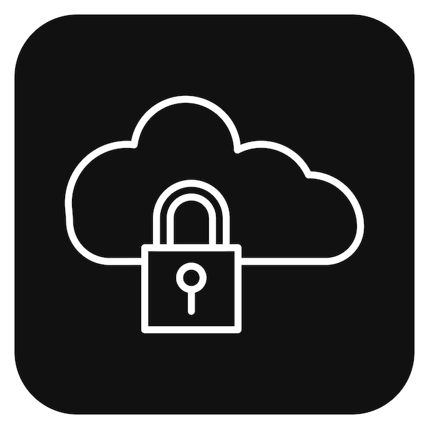 Cloud Locked Vector Illustration