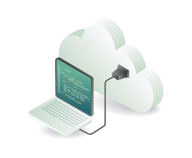 Cloud Network Concept Computer Server Programmer Illustration