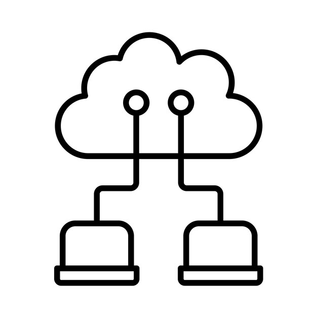 Cloud Network Line Illustration