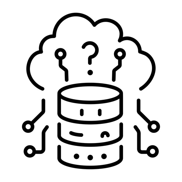 cloud query icon in linear style