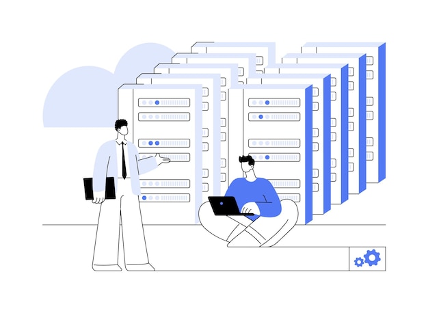 cloud reliability engineer abstract concept vector illustration colleagues testing cloud reliability computing inspection process it technology datacenter workers abstract metaphor