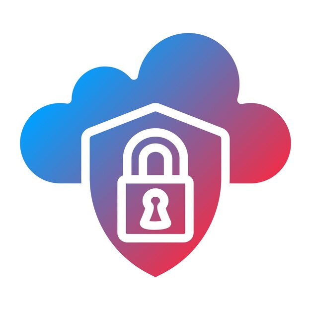 Cloud Security Icon Style
