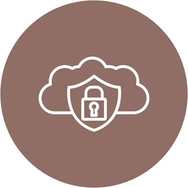 Cloud Security Vector Illustration Style