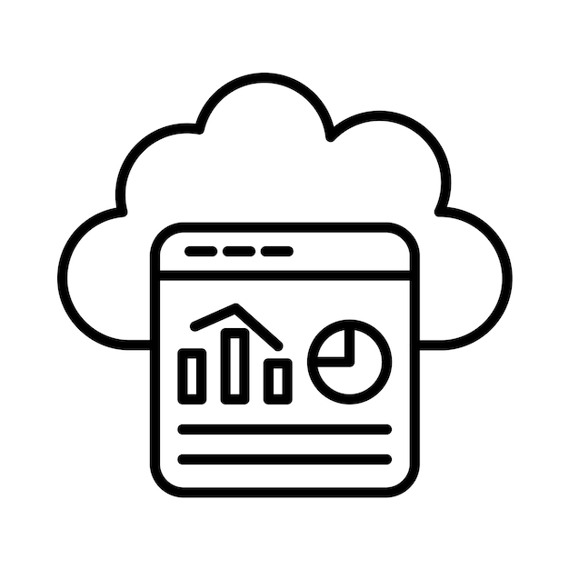 Cloud Stats Line Illustration