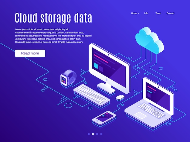 Cloud storage landing page.