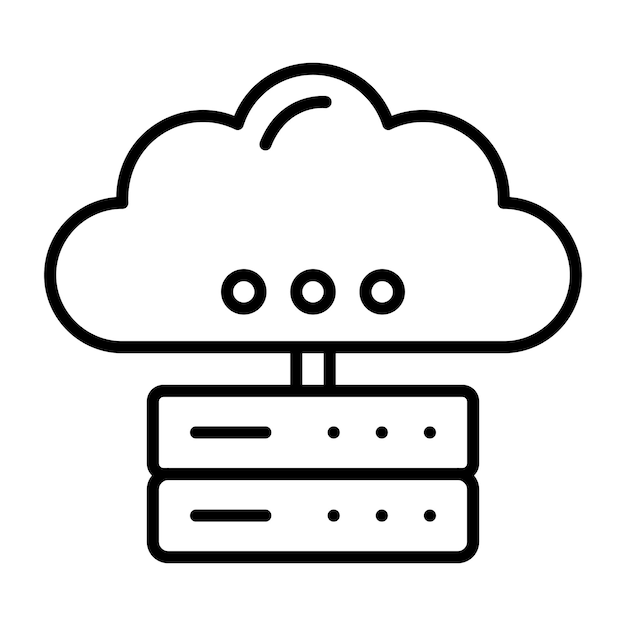 Cloud Storage Line Illustration