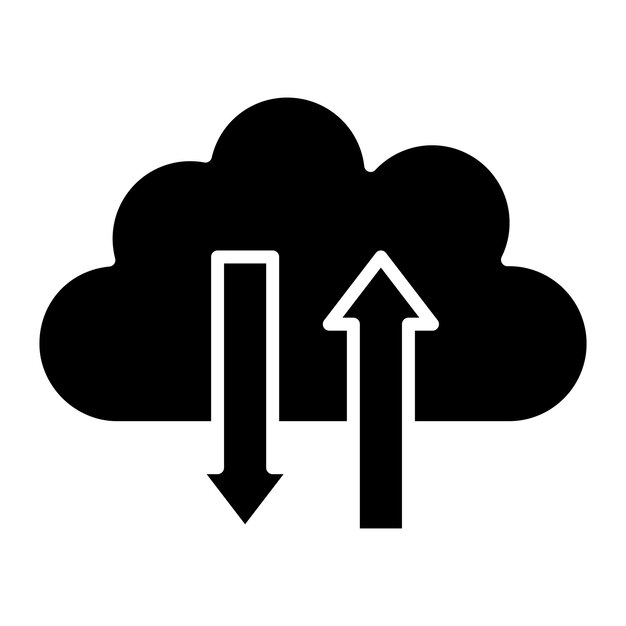 Cloud Switch Glyph Solid Black Illustration