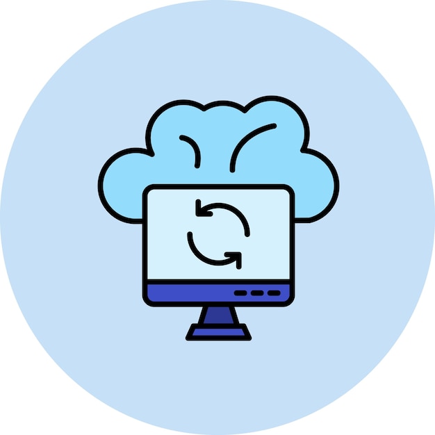 Cloud Sync Flat Illustration