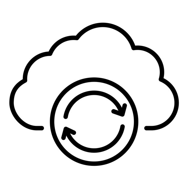 Cloud Sync Vector Illustration Style