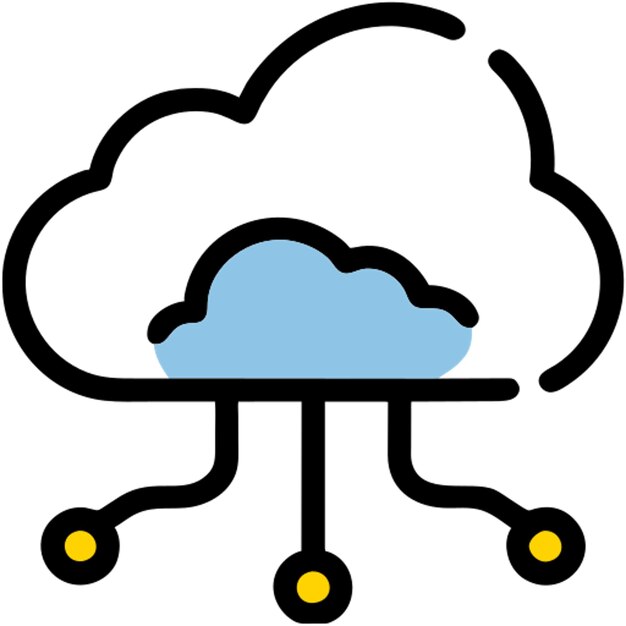 cloud technology icon broken line