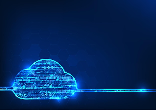 cloud technology inside is technology circuit with information being connected and transmitted
