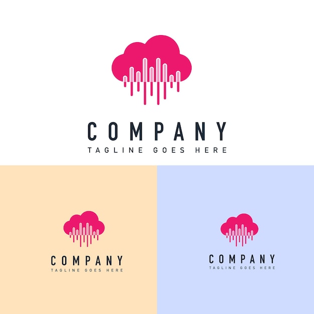 cloud technology logo design vector template cloud logo template network and cloud vector logo