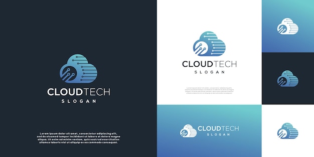 Cloud technology Logo inspiration Digital vector Cloud technology and Design Template