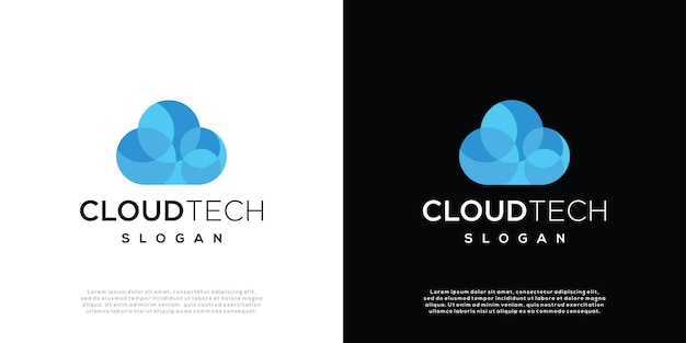 Cloud technology Logo inspiration Digital vector Cloud technology Design Template