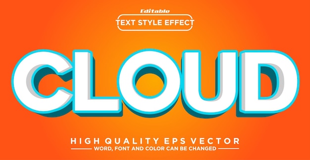 cloud text style effect editable graphic text template