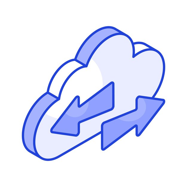 Cloud transfer isometric vector design isolated on white background