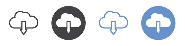 Cloud upload icon Flat art in black and white isolated