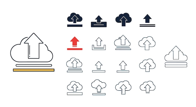 Cloud Upload Icons Data Transfer File Uploading and Cloud Computing Concepts