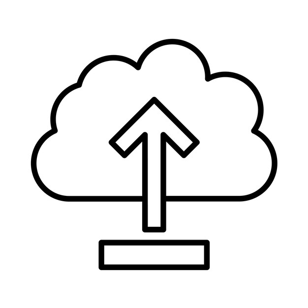 Cloud Upload Line Illustration