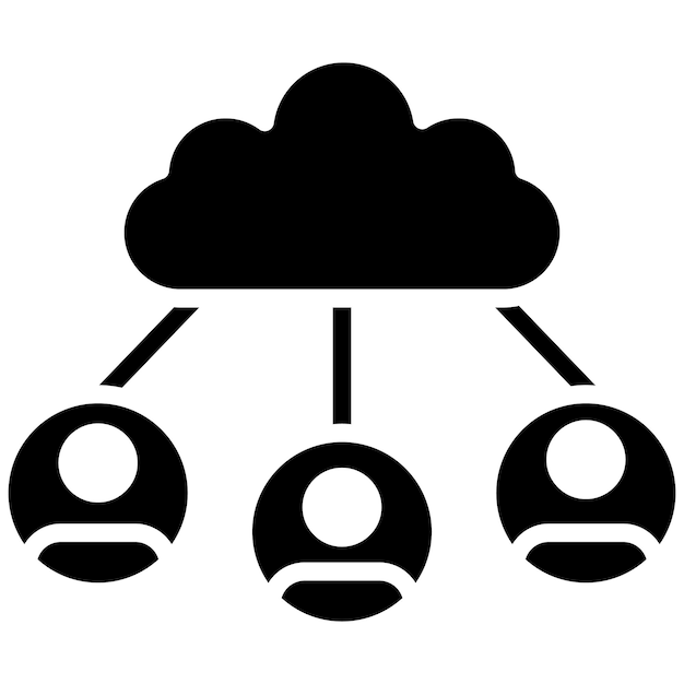 Cloud Users Vector Illustration Style