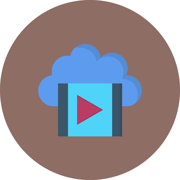 Cloud Video Flat Illustration