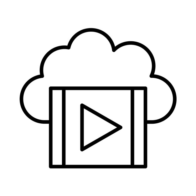 Cloud Video Line Illustration