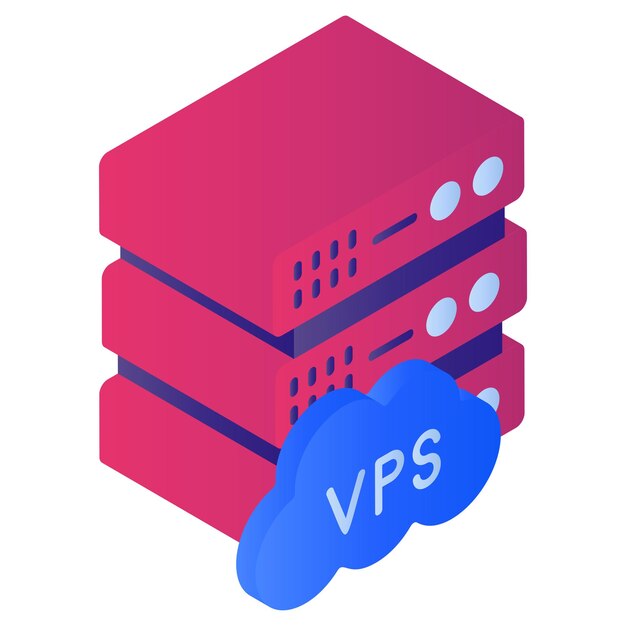 Cloud Virtual Private Server or VPS isometric Concept virtualized resources as a service Vector Icon