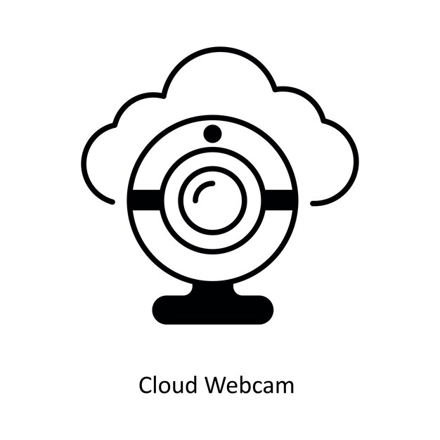 Cloud Webcam vector sami solid icon style illustration EPS 10 file