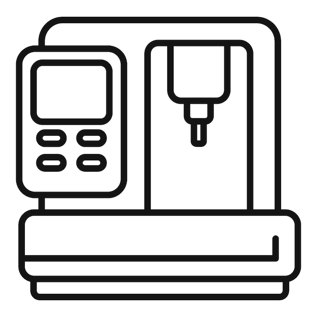cnc machine icon outline vector mill controller