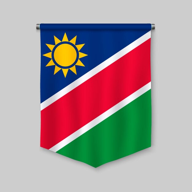 Cờ hiệu 3D chân thực với quốc kỳ Namibia
