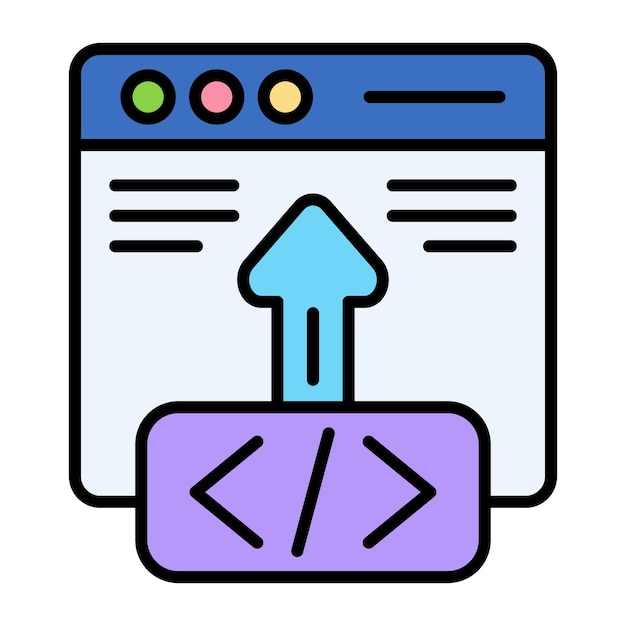 Code Deployment Flat Illustration