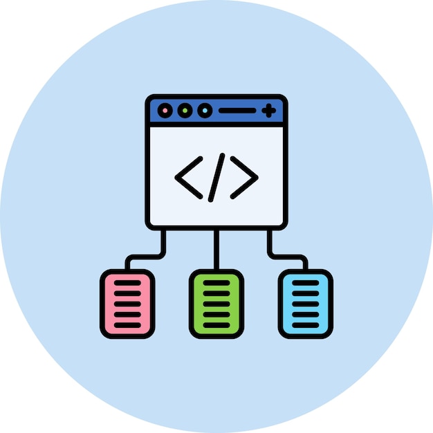 Code Framework Flat Illustration
