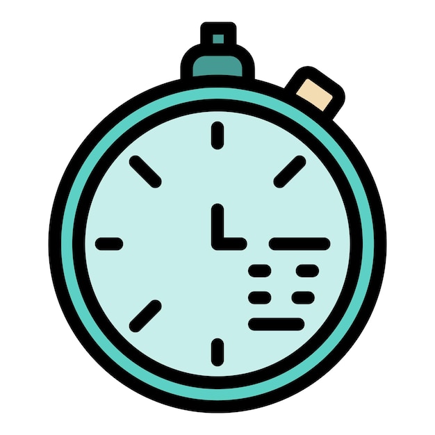 Code in the clock icon Outline code in the clock vector icon color flat isolated