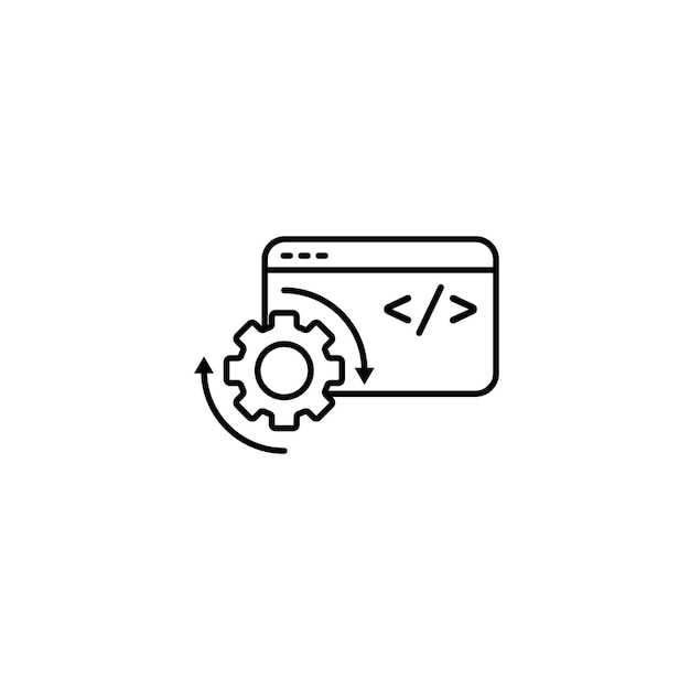 Code optimization icon set Web development coding vector symbol in a black filled and outlined style Computer Programming seo sign