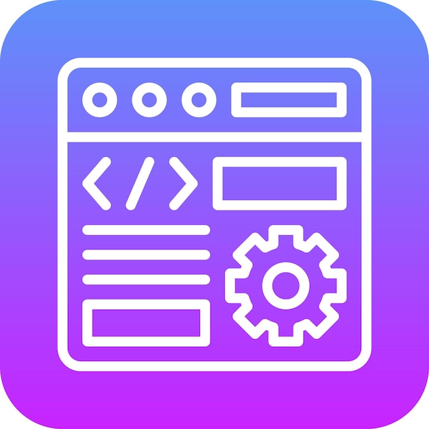 Code Settings vector icon illustration of Coding and Development iconset