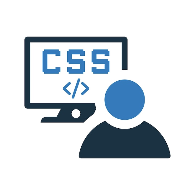 coding css developer icon simple editable vector graphics