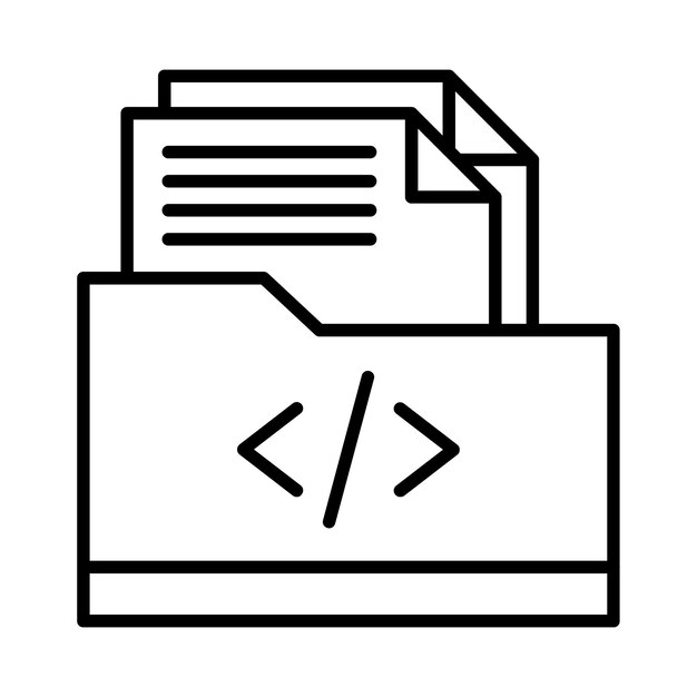 Coding Folder Line Illustration