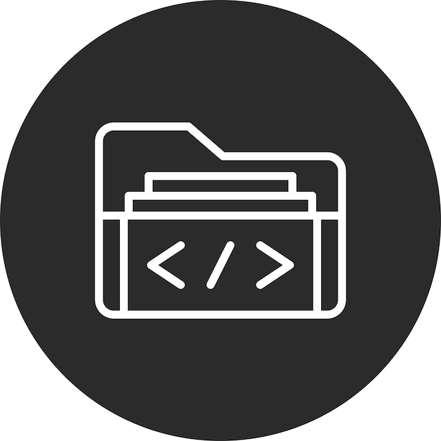 Coding Folder vector icon illustration of Coding and Development iconset